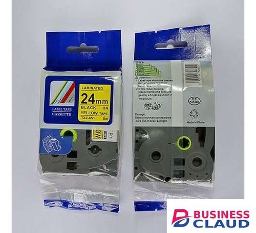 Brother TZ2-651 24mm Black on Yellow Compatible Label Tape