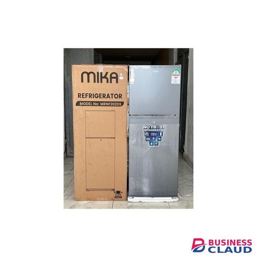 Mika Fridge, 202L, 2 Door Top Mount Freezer, No Frost (Frost Free) Refrigerator, Dark Silver With FREE FRIDGE GUARDS