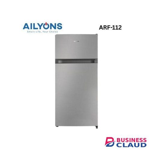 AILYONS 112L Double Door Fridge ARF-112 Refrigerator - Silver Grey