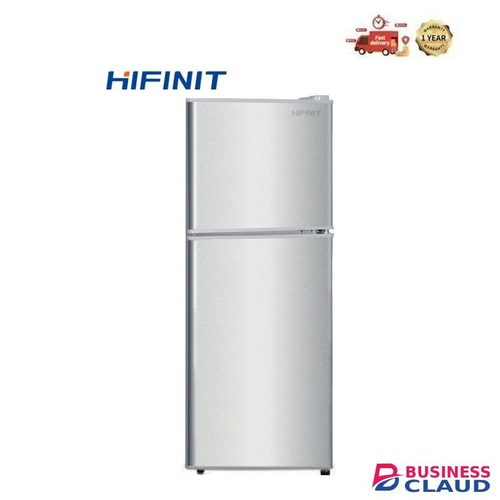 Hifinit European Brand Fridge 138Liters Double Doors Refrigerator Direct Cool Freezer Energy Saving RF138L-Silver (15 MONTHS WRTY)