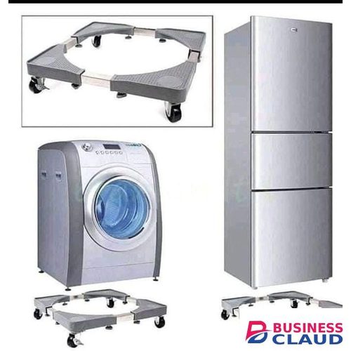 Adjustable Fridge/ Washing Machine Trolley Base Stand with 4 Locking Rubber Swivel Wheels