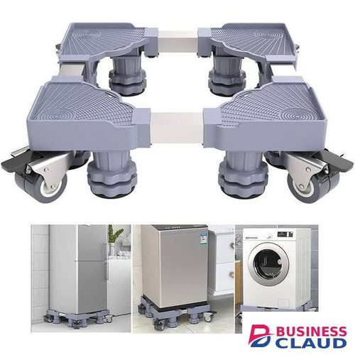 Heavy-duty Adjustable Base with Rollers and Anti-Vibration for Washing Machine or Fridge