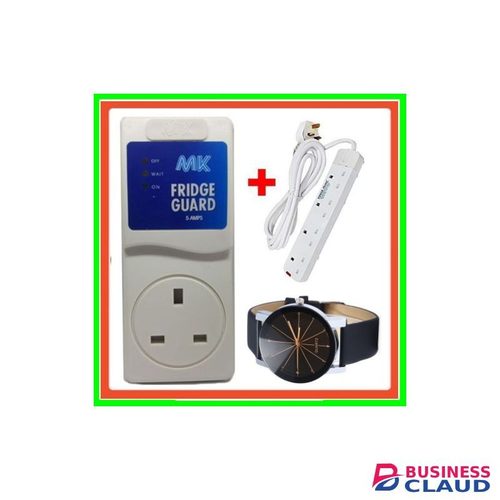 MK Fridge Guard + 4way Power Extension Cable +Free Watch