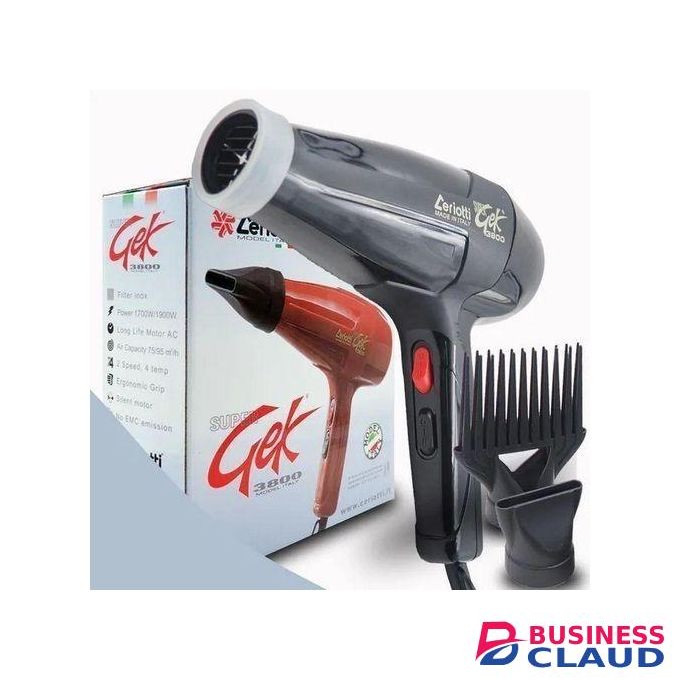 Ceriotti Super GEK 3800 Blow Dry Hair Dryer Turbo Hair Dryer Hair Dryer, Styling Edition, 3 Heat Settings, 2 Speed Settings, Cool Shot Button,