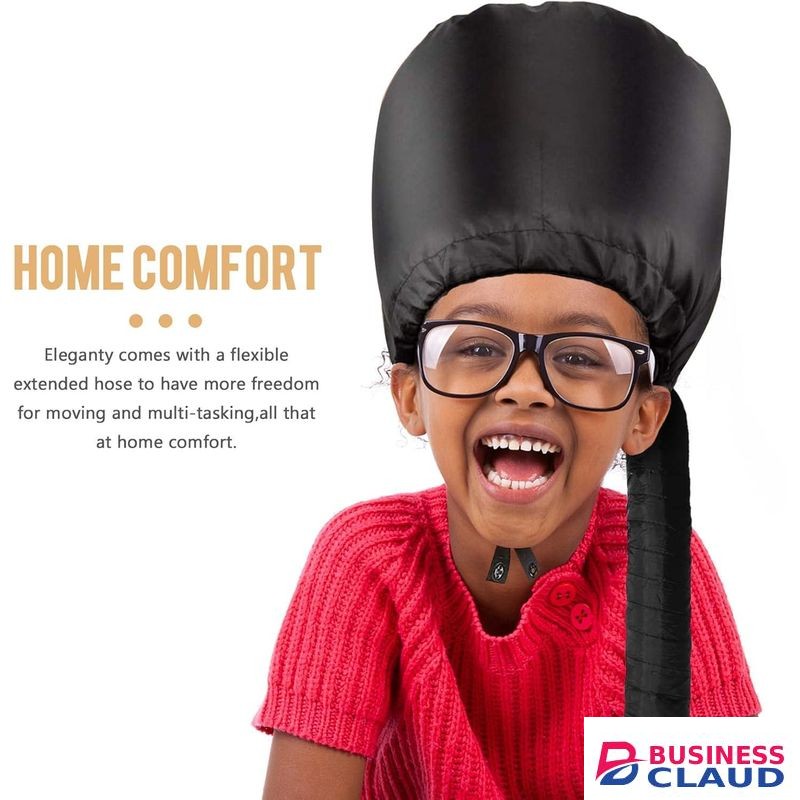 Bonnet Hood Hair Dryer Attachment - Hair Dryer Bonnet with Elastic Strap, Used for Hair Styling, Deep Conditioning and Hair Drying (Black)