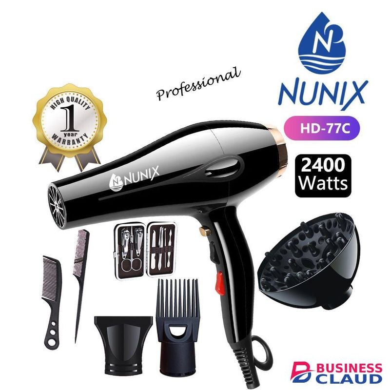 Nunix 2400W hair dryer with accessories