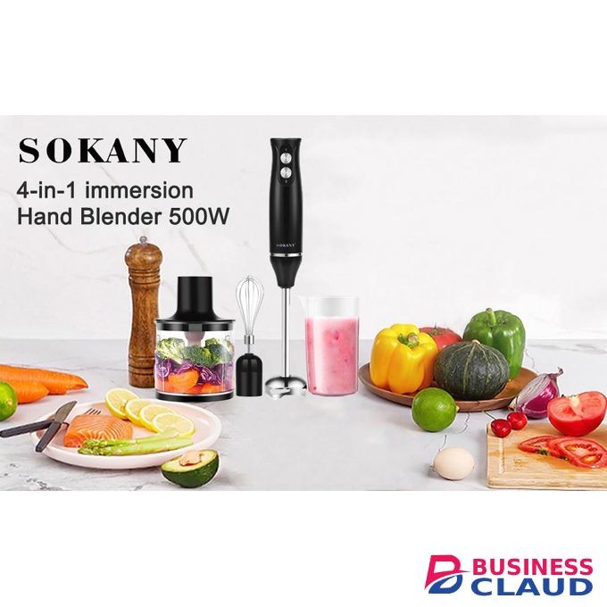 Sokany 4 In 1 Hand Blender/Mixer Grinder Blender/Manual Blender/Juicer Blender/Small Blender/Blender For Fruits, Coffee, Shakes/Smoothie Blender For Home
