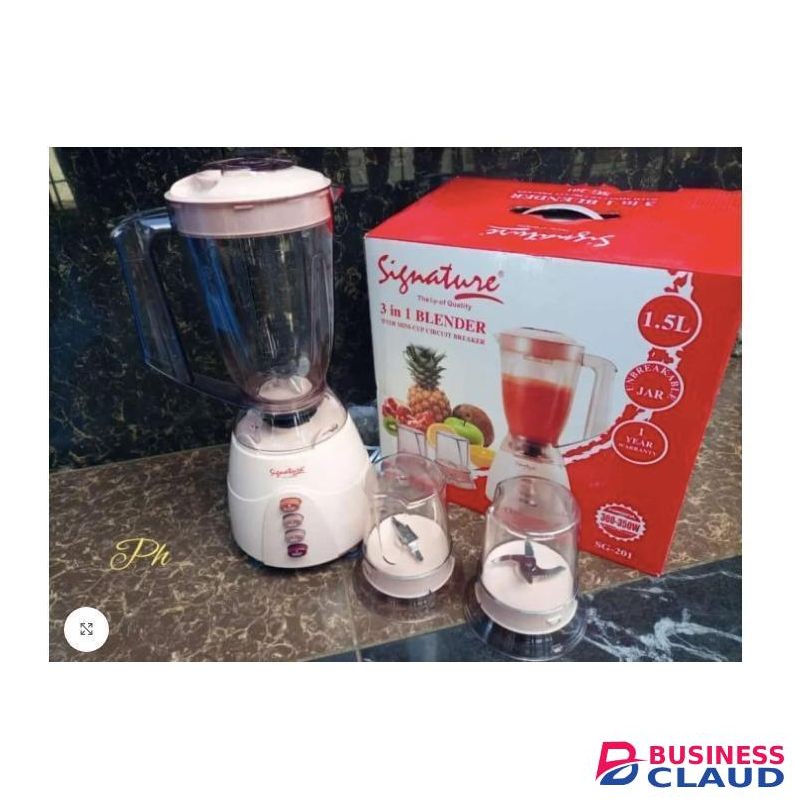 3 in 1 Signature Blender, 3-in-1 Electric Kitchen Blender with Chopper and Grinder Attachments,Multi-Purpose Food Processor & Blender System,Versatile Countertop Smoothie Maker & Grinder,Food Blender with Mill.