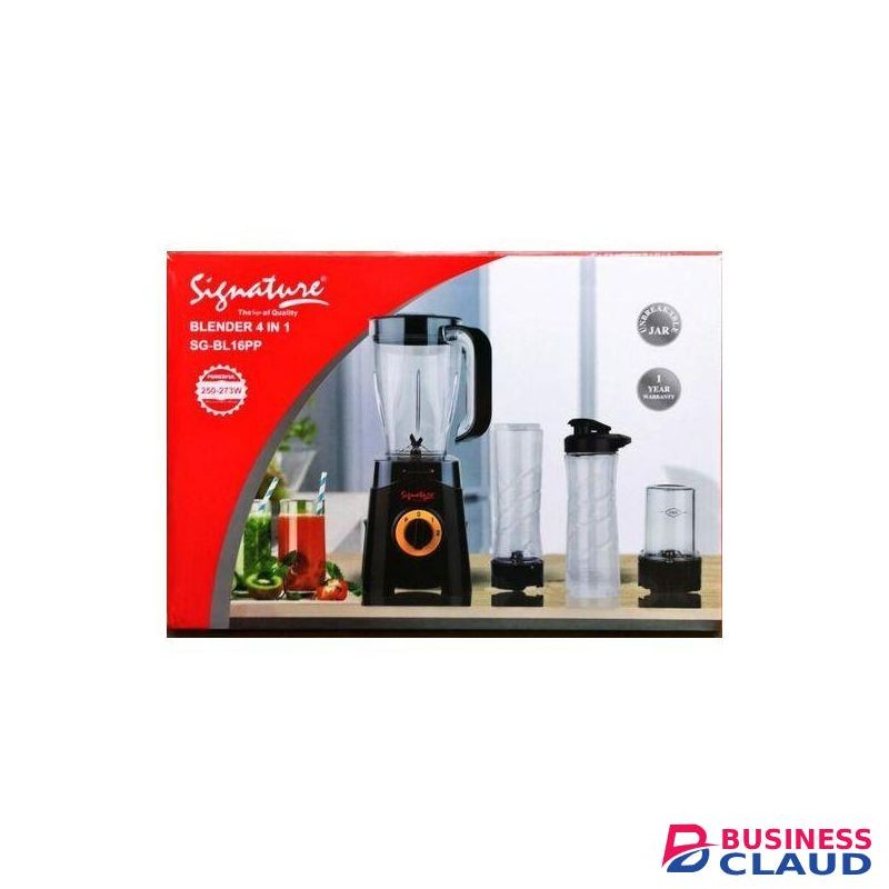 Signature 4 In 1 Multipurpose Blender With Grinder And Durable Portable Mini Blender