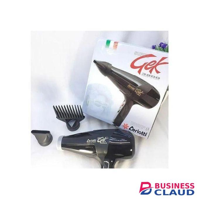 Ceriotti Heavy Duty Super GEK 3800 Blow Dry Hair Dryer Black . Unisex / Family Use One Dryer for Everyone in the Home