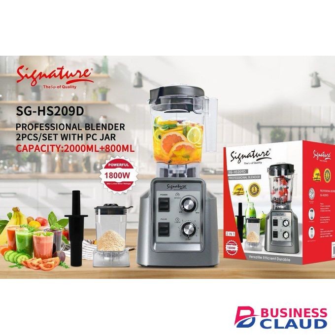 Signature QUALITY 2 IN 1 commercial Blender and Grinder Combo Powerful Blenders Kitchen, Countertop Blenders Ice,Grinding, Juice, Shake