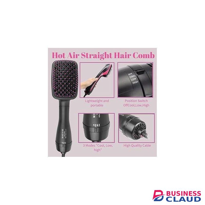 Hair Straightener Brush, 1 Step Ionic Hair Straightening Brush, Hot Air Brush, Negative Ion Hair Dryer Brush, Hair Dryer Brush, Hair Styling Tool For All Hair Types