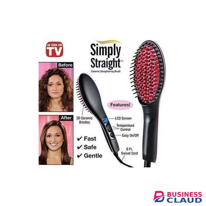 Hot Comb Blowdry Hair Straightener Brush Electric Hand Hair Blow Dryer Black