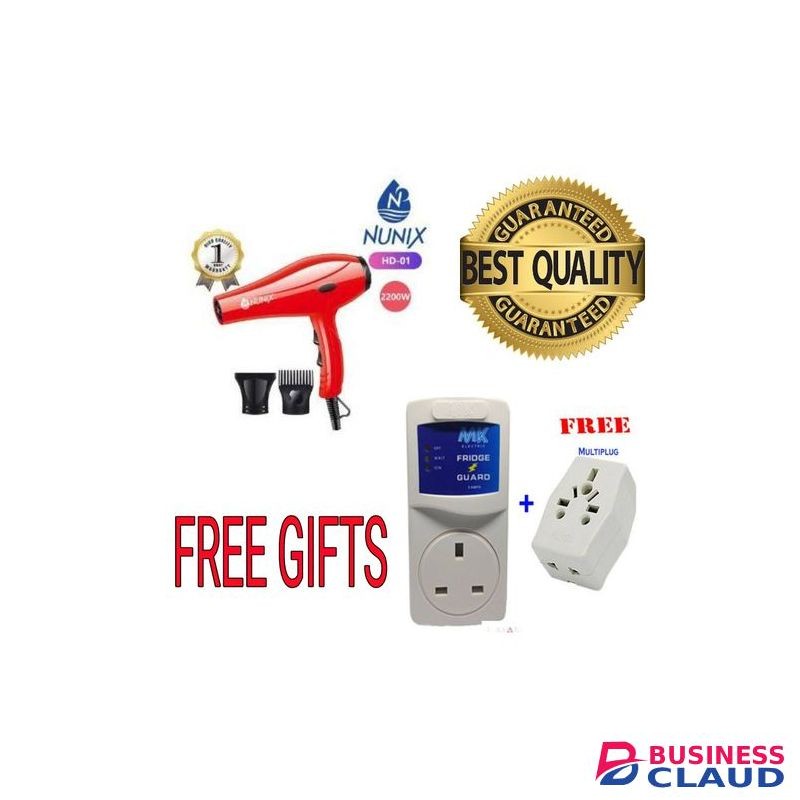 Nunix Proffesional Hair Blow Dryer + FREE GIFTS SUPERFLY