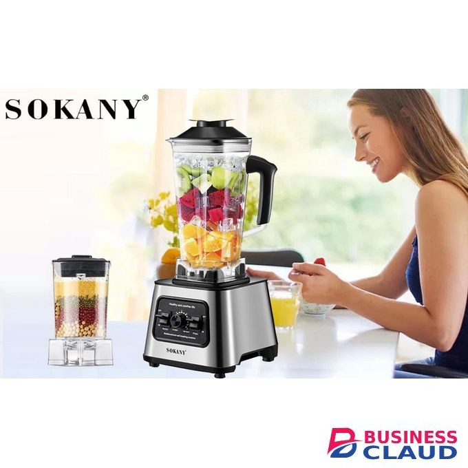 Sokany SK-999 6000Watts 2.5L High Power 2 In 1 Professional Blender Mixer, 15-Speed Multifunctional Commercial Blenders For Kitchen, Blender And Smoothie Maker, Coffee Grinder , Ice Crush, Self-Cleaning Function, BPA Free