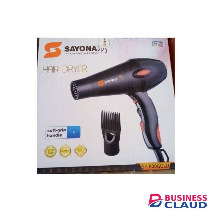 Sayona SY-800 Gold -Commercial Hair Blow Dryer With 3 Heating FREE HAIR OIL