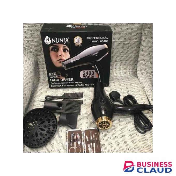 Nunix 2400W High Quality Professional Home And Salon Hair Blow Dryer With Accessories