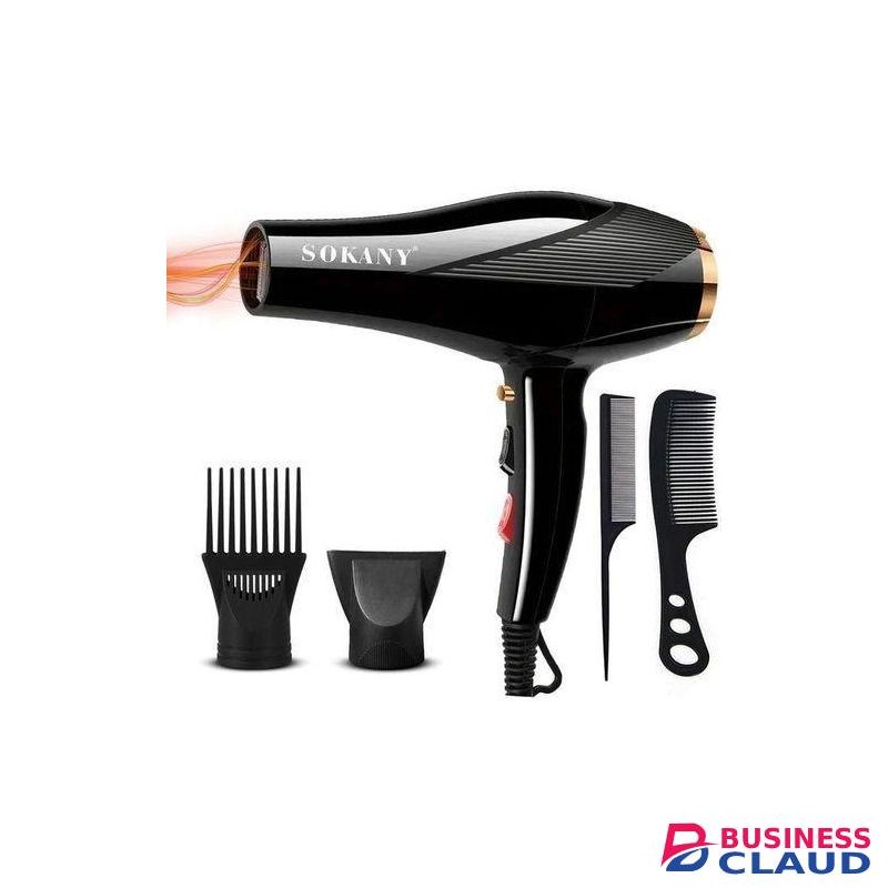 Sokany Professional Home/Salon Hair Straightener and Dryer with 2 Attachments + 2 Combs. Cold and Hot Air Switching. 2600W Power.