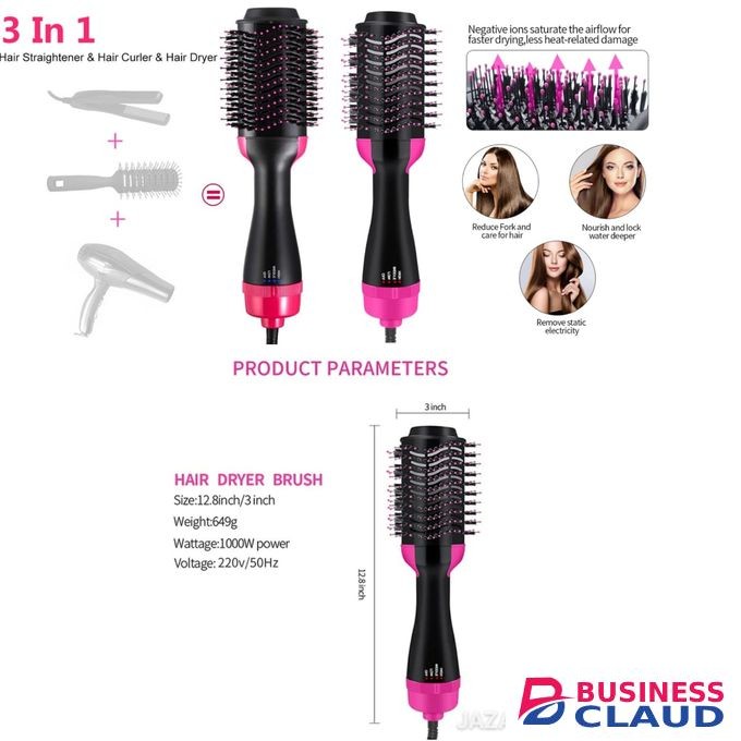 Electric Blow Dryer Brush Hair Straightener Curler