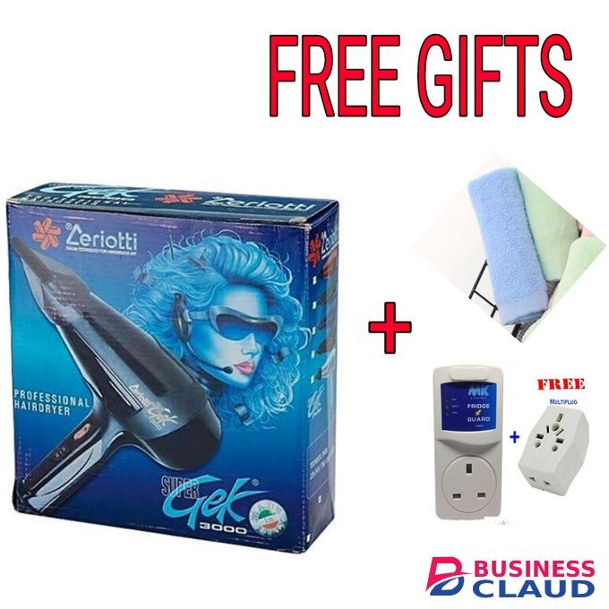 Ceriotti Super GEK ,,3000 Professional Hairdryer ,, 1700W,,dryer,,free 3 Classic Gifts