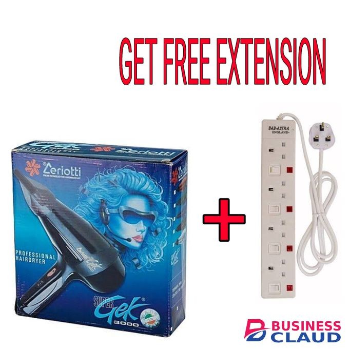 Ceriotti Super GEK ,,3000 Professional Hairdryer ,, 1700W,,dryer,,extension 4 Way Free