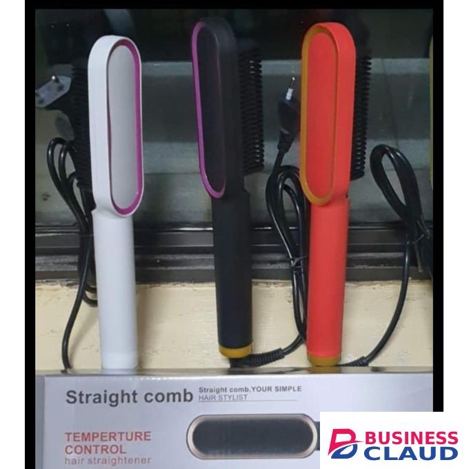 Straight Hot Comb Blowdry Hair Straightener Brush Electric Hand Hair Blow Dryer Black
