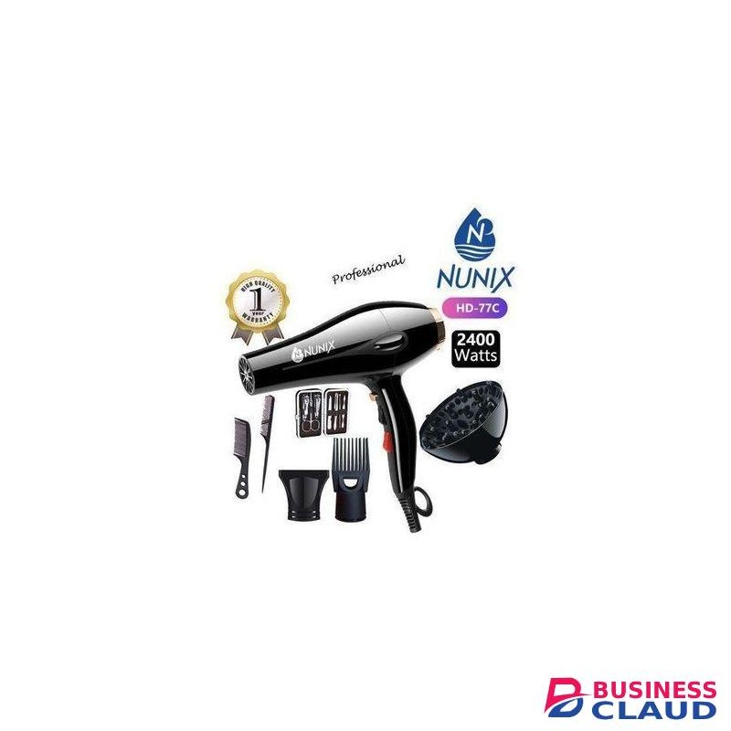 Nunix rofessional/& Commercial /Hair Blow Drier,,Blowdry Hair Straightener ,,, Black