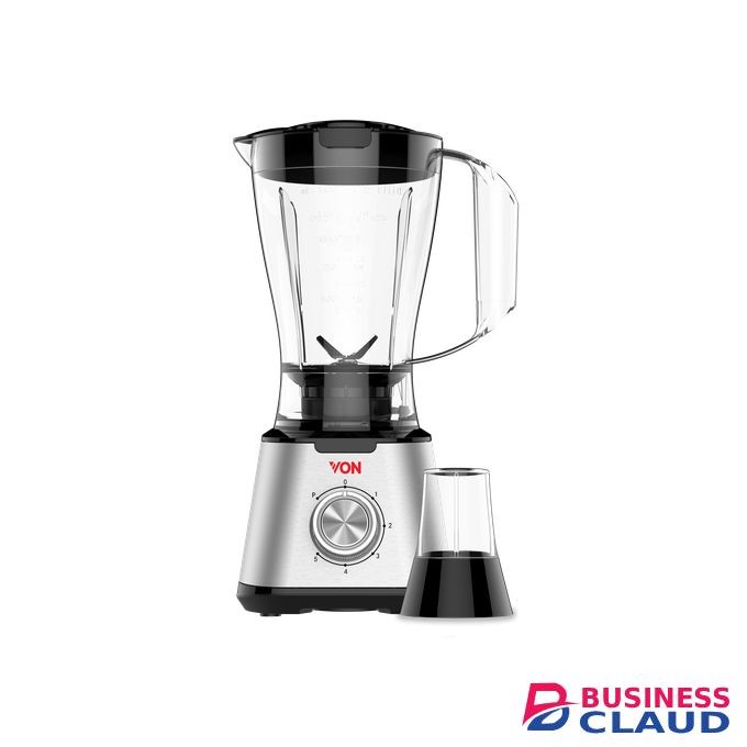 VON 1.5 LITRES BLENDER+MILL FIVE SPEED,COPPER MORTOR,STAINLESS STEEL BLADES,1 YEAR WARRANTY