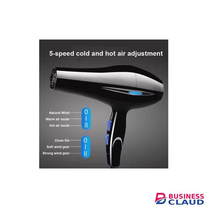 Canye Professional Hair Drier/ Straightener. With 12 Pieces Accessories - Blowdry, 2 Attachments, Diffuser, Flat Iron, Tongs, 3 Combs, Nail Tools, 2 Clips.