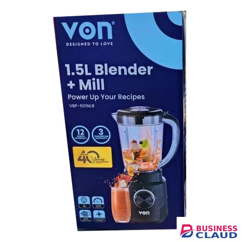 VON VBP501NLB Blender, 500W - Black (1YR WRTY)
