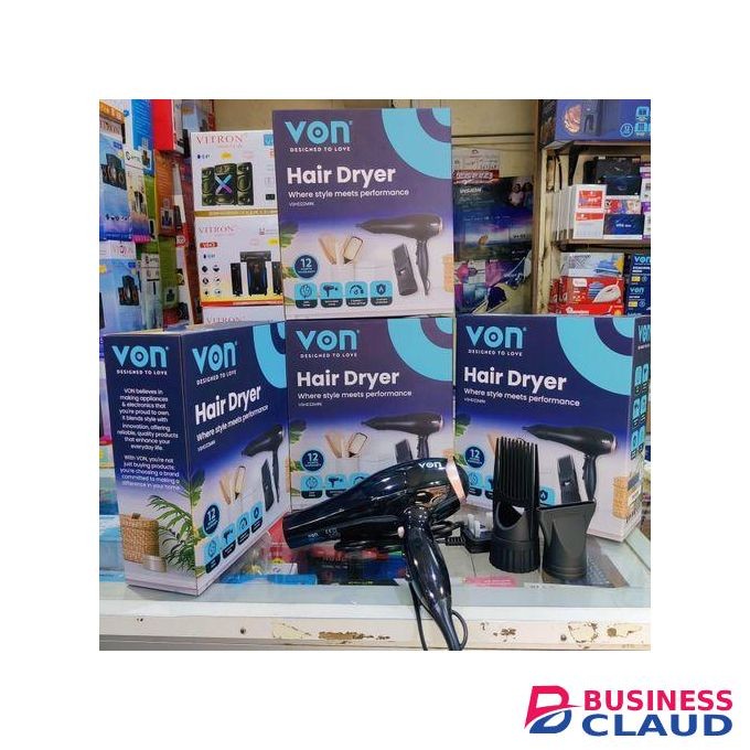 VON Commercial hairdryer black. Recommended