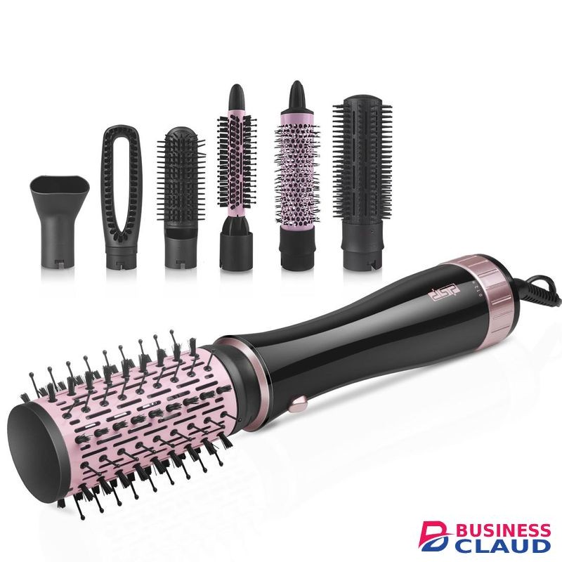 Dsp 7 in 1 Professional Hair Styling Tool – Hot Air Brush Set, Multi-Styler and Blow Dryer Brush Straightening and Curling, Ionic & Infrared Tech, Cool Shot, 2 Heat & Speed Settings