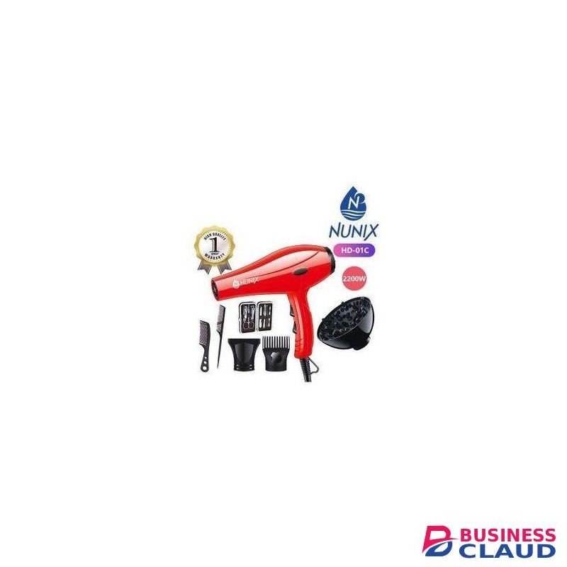 Nunix Quality Blow-dryer With Accessories + Free 4way Extension
