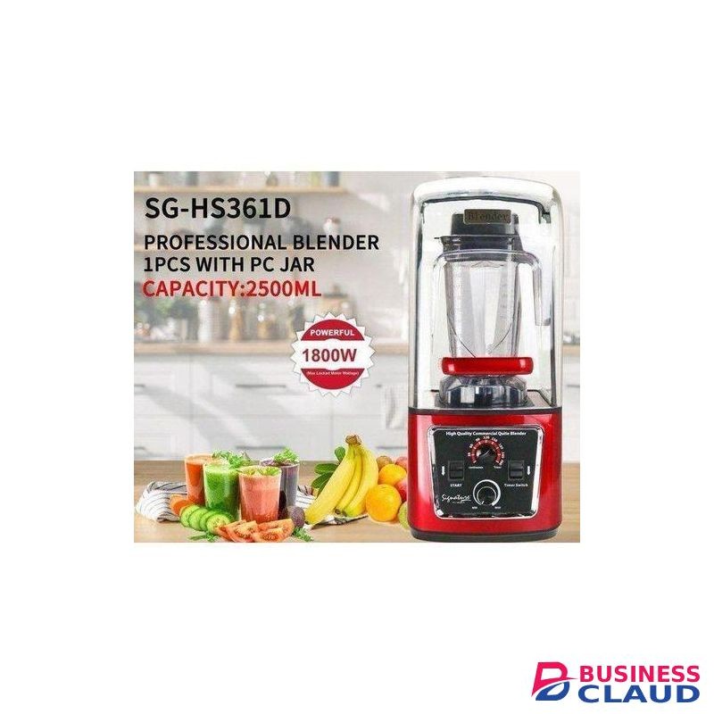 Signature Soundproof Commercial Blender, 1800 Watt and 2.5L High-Speed Professional Blender for Making Smoothie, Crushing Ice,