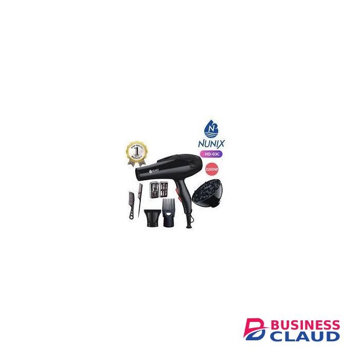 Nunix 2200W Professional Hair Dryer with Attachments