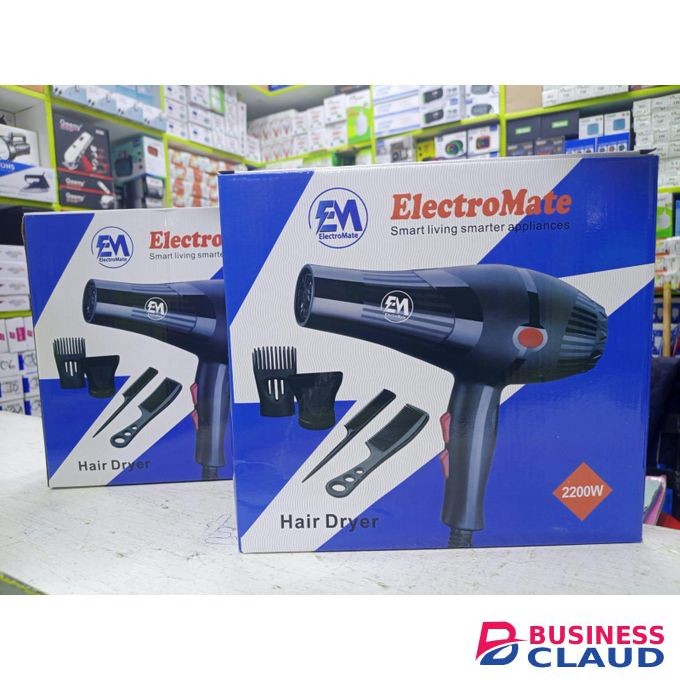 ElectroMate 2200W Professional EM Hair Blow Dryer for Fast Salon-Quality Styling, Lightweight, High Power, and Durable Hair Dryer for Smooth, Shiny, and Frizz-Free Hair