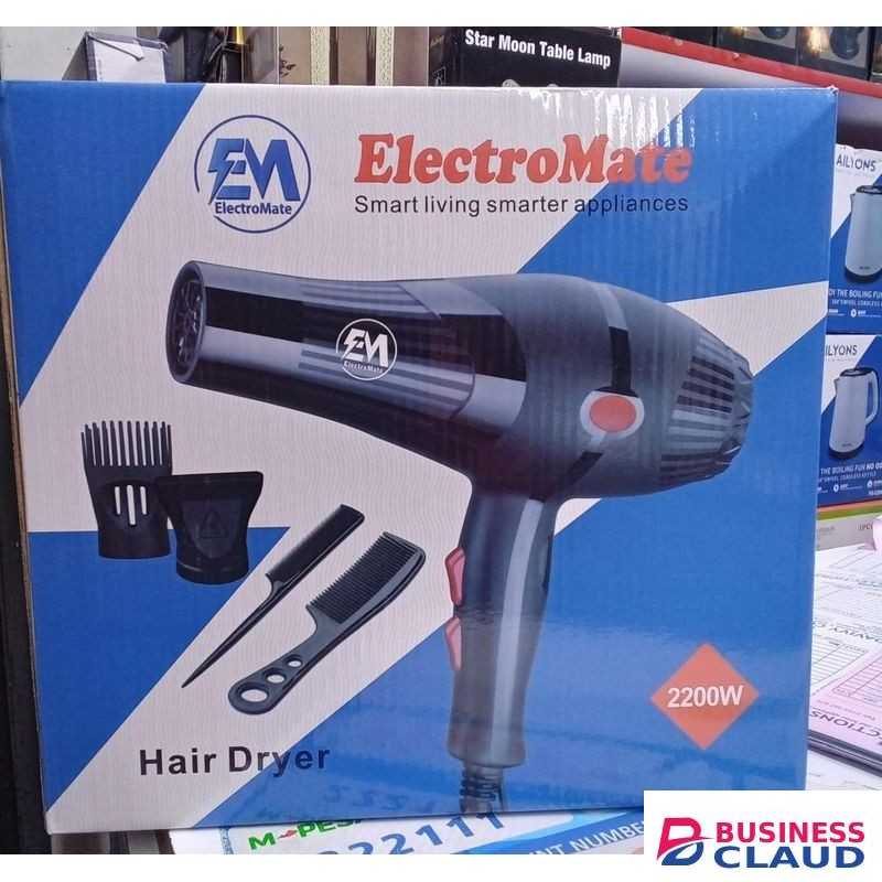 ElectroMate 2200w Hair dryer blow -dry 3 Speeds and 2 temperature settings