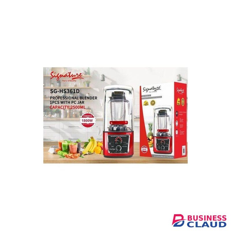 Signature 2.5L Commercial powerful Blender 1800W With Soundproof Cover tainless Steel Blade, Heavy Duty Blender for home/Restaurant, Smoothie, Puree, Ice Crush, Shakes