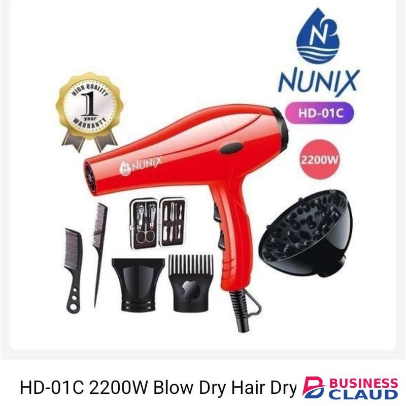 Nunix HD-01C 2200W Blowdry Hair Dryer With Accessories