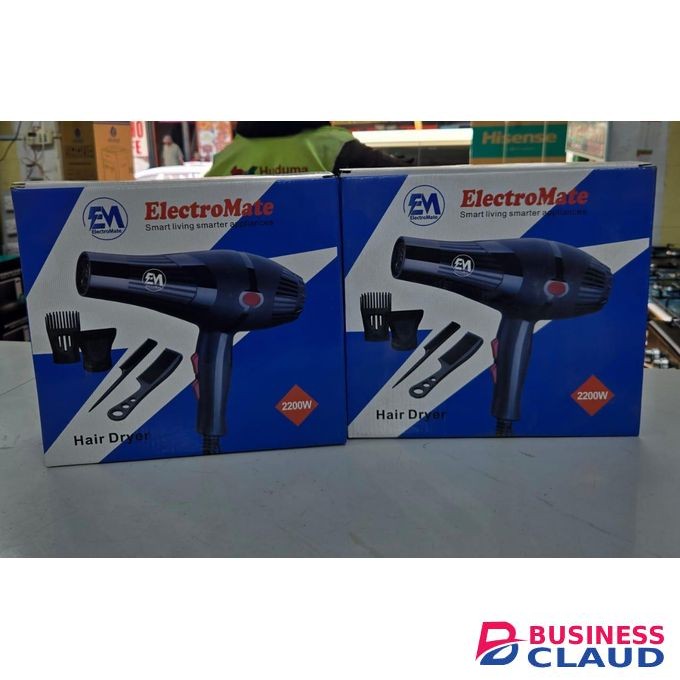 ElectroMate ElectroMatEe 2200w Professional Hair Dryer Blow-dry, With 3 Speed & 2 Temperature Settings,