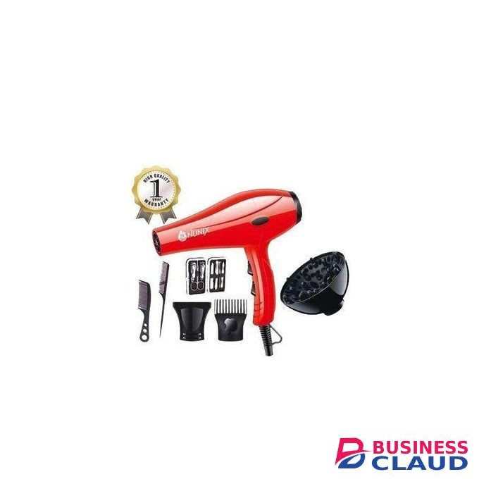 Nunix Hair Red Blow Dryer With Beauty Accessories