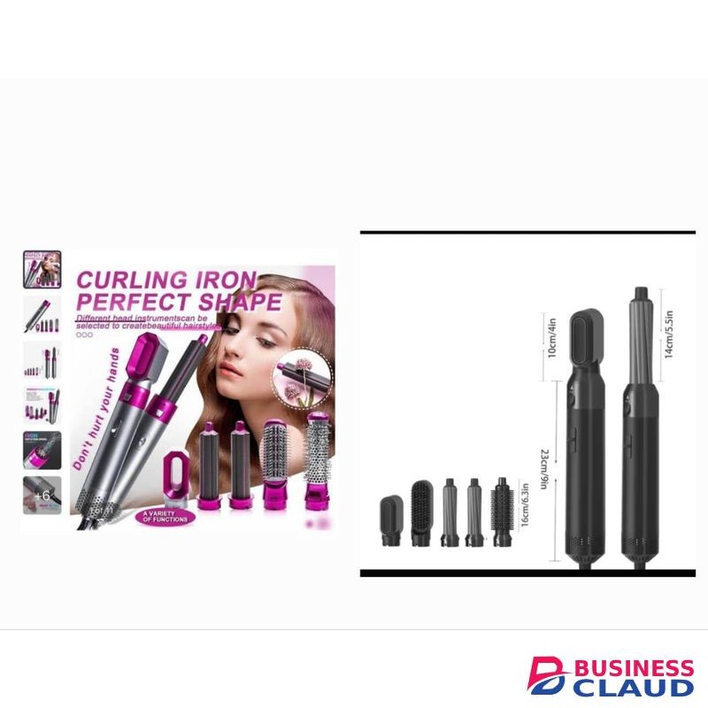 Electric 5in1 hot air styler,5-in-1 hair styler set, Hot air hair brush kit, Professional hair dryer and curler,Multi-functional hair tool kit,Hair dryer and brush combo.