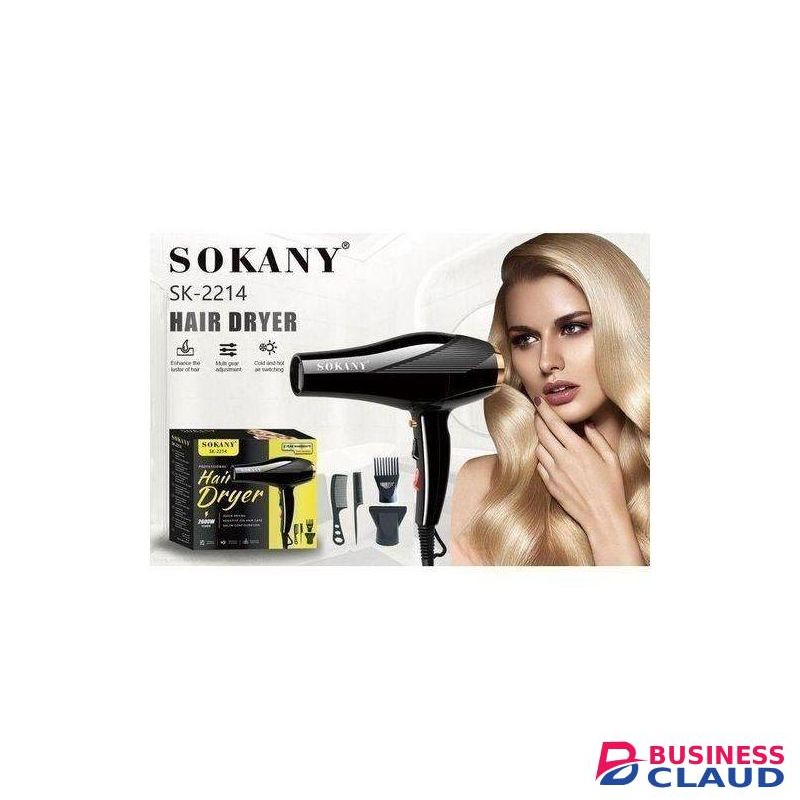 Sokany Professional Hair BlowDry Hair Dryer with nails and hair accessories - 2600Watts