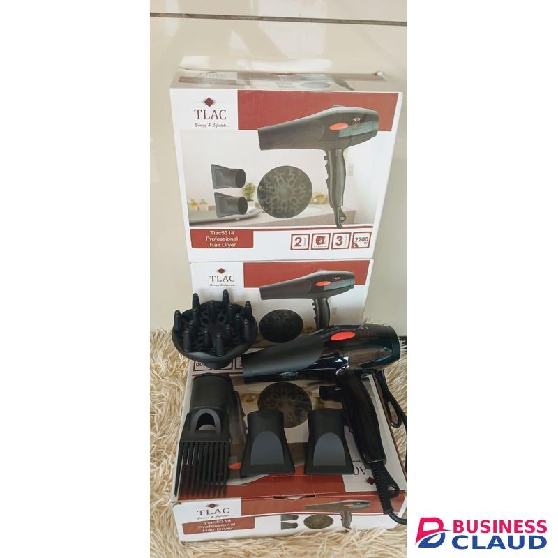 TLAC 5314 Professional Hair Dryer - 2200W High-Power Blow Dryer - Ionic Technology Salon Styling Tool - 3 Heat & 2 Speed Settings - Ergonomic Lightweight Design