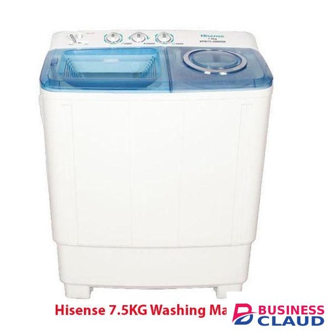 Hisense Top Load Washing Machine , 7.5KG Twin Tub, White, WSQB753W (2YRS WRTY)