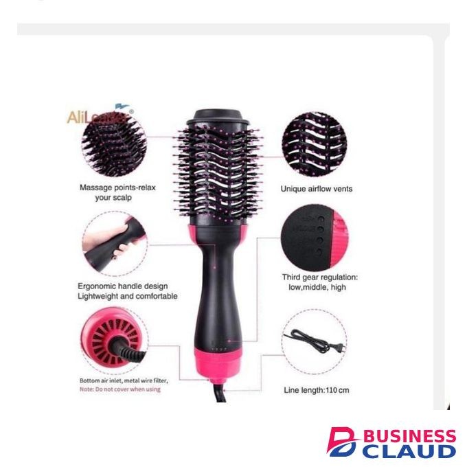 One step hot selling Air comb 3 in 1 hair dryer Brush and volumizer Hair Straightener curler and wet Hair usedryer