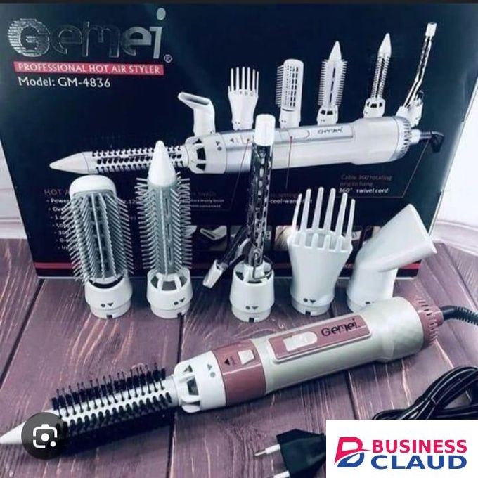 Gemei 7 In 1 Styler/Dryer/Hair Straightener/Curler