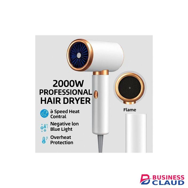 Professional Edition Hair Dryer – Fast Heating, Adjustable Temperature, Negative Ions Frizz Free Shine & Overheat Protection – Home & Salon Use.
