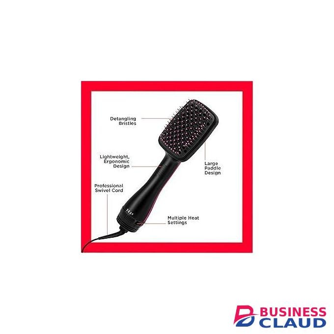 Professional 2 In 1 Hair Dryer/ Brush One Step Hair Blower Electric Hot Air Brush- Black/Gold+free fancy key holder