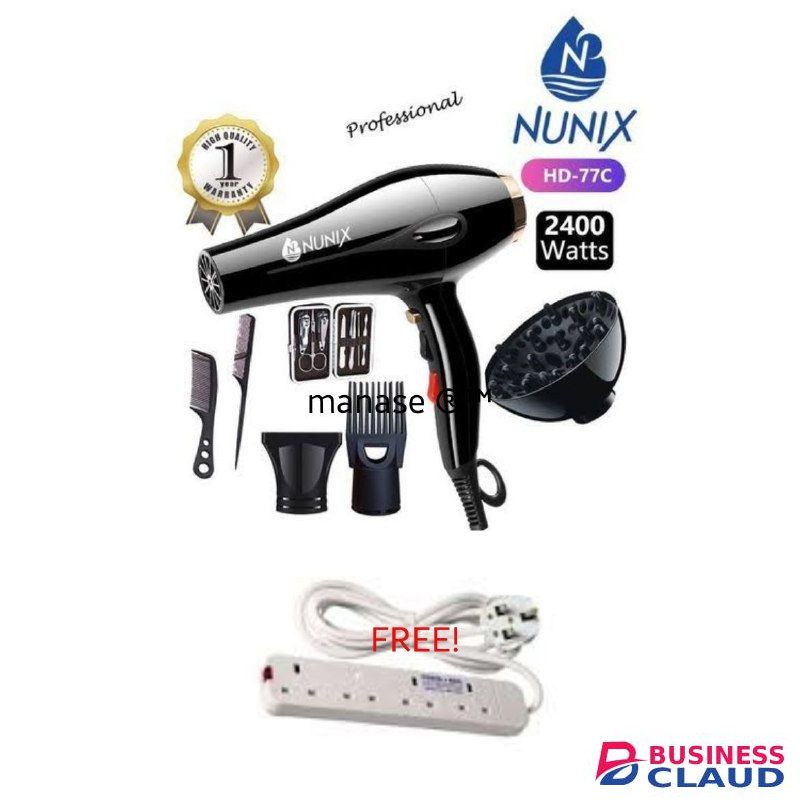 Nunix COMPACT PFOFFESIONAL BLOW DRYER + FREE POWER EXTENSION